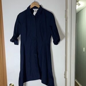 Max Mara asymmetrical navy blue shirt dress 10